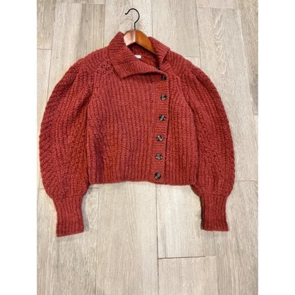 NWOT Ulla Johnson - Matilde Turtleneck brown alpaca wool sweater cardigan size X - Picture 5 of 9